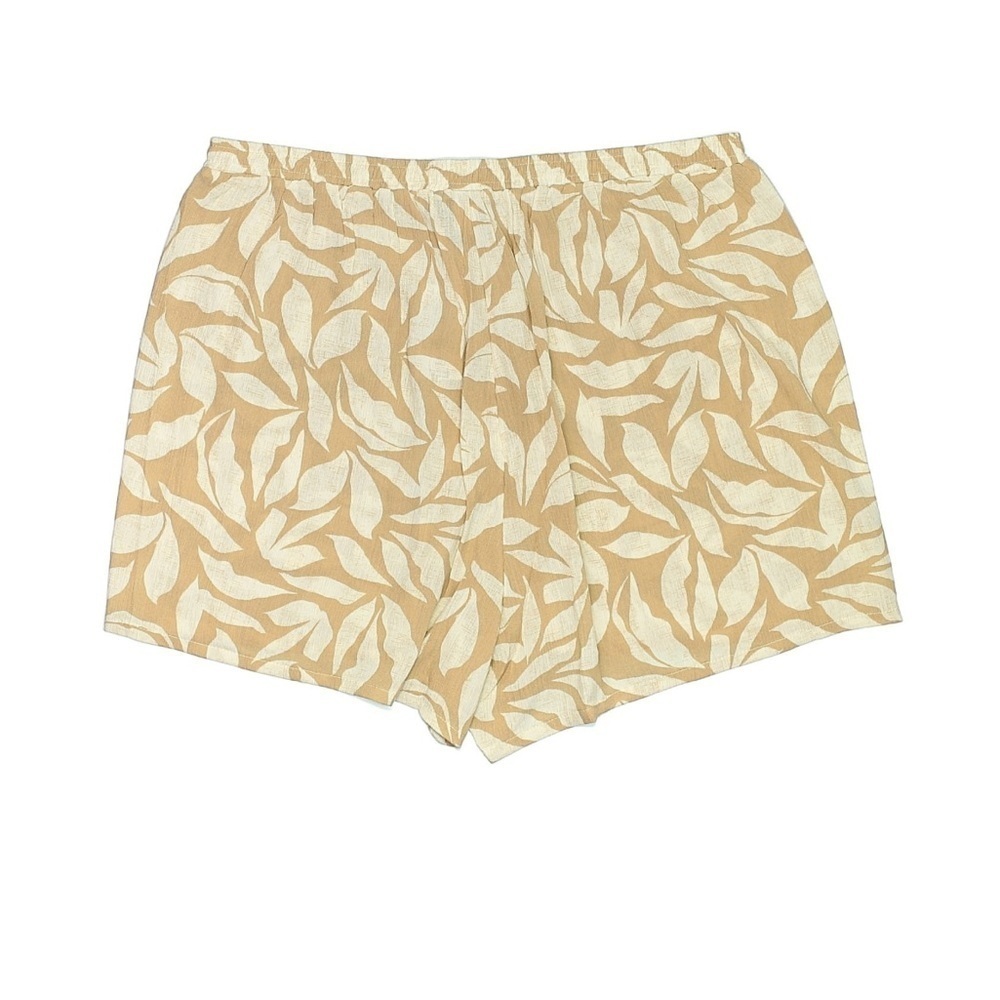 NWT Torrid High Rise Pull On Cargo Shorts 1X Tan White Leaf Print Summer Casual - Picture 3 of 5